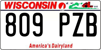 WI license plate 809PZB