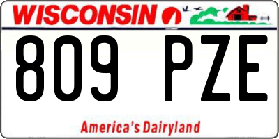WI license plate 809PZE