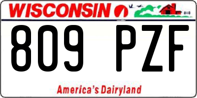 WI license plate 809PZF