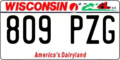 WI license plate 809PZG