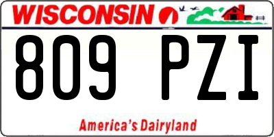 WI license plate 809PZI