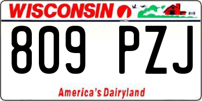 WI license plate 809PZJ