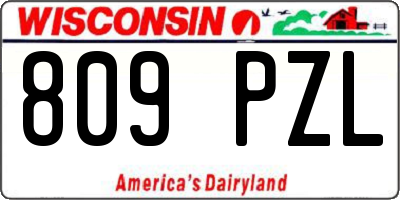 WI license plate 809PZL