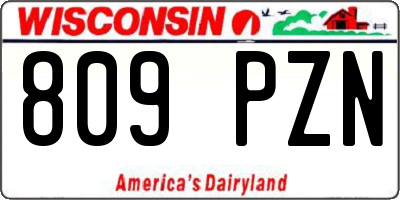 WI license plate 809PZN