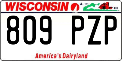 WI license plate 809PZP