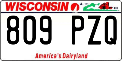 WI license plate 809PZQ