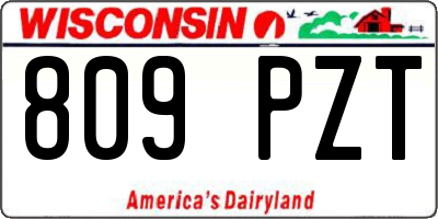 WI license plate 809PZT