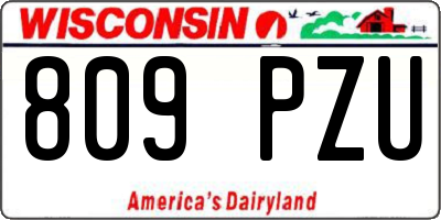 WI license plate 809PZU