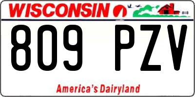 WI license plate 809PZV
