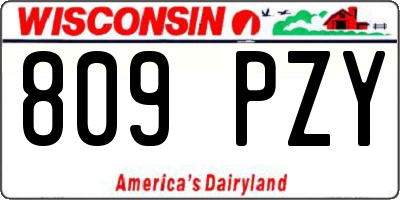 WI license plate 809PZY