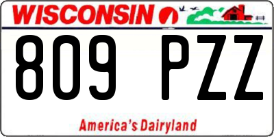 WI license plate 809PZZ