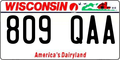 WI license plate 809QAA