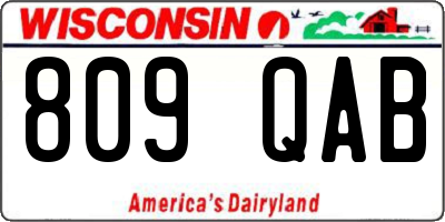 WI license plate 809QAB