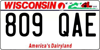 WI license plate 809QAE