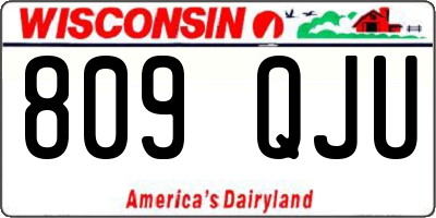 WI license plate 809QJU