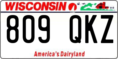 WI license plate 809QKZ