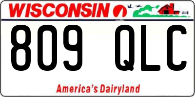 WI license plate 809QLC