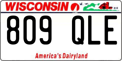 WI license plate 809QLE