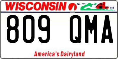WI license plate 809QMA