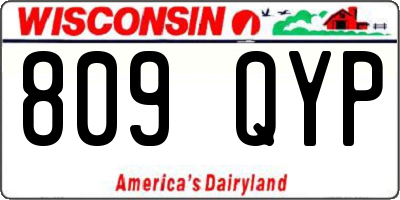 WI license plate 809QYP