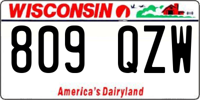 WI license plate 809QZW