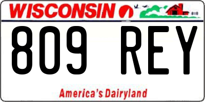 WI license plate 809REY