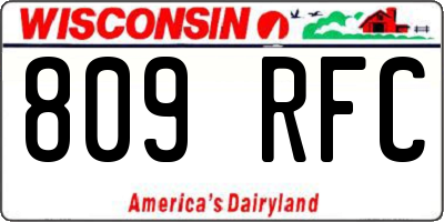WI license plate 809RFC