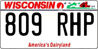 WI license plate 809RHP