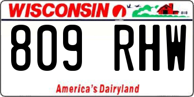 WI license plate 809RHW