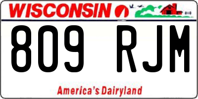 WI license plate 809RJM