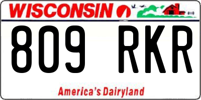 WI license plate 809RKR