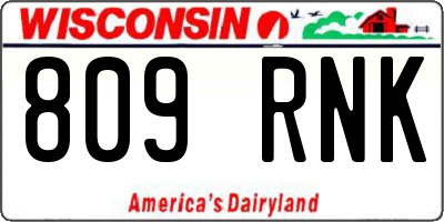 WI license plate 809RNK