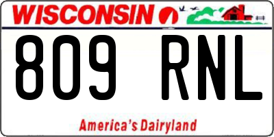WI license plate 809RNL