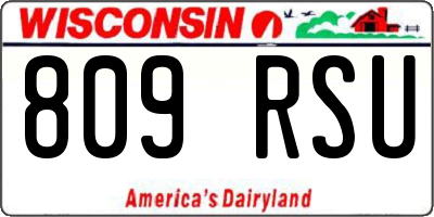 WI license plate 809RSU