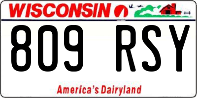 WI license plate 809RSY