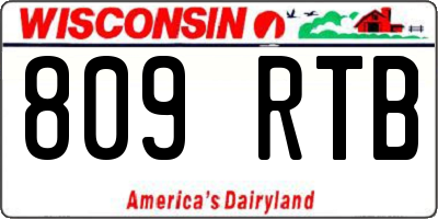 WI license plate 809RTB
