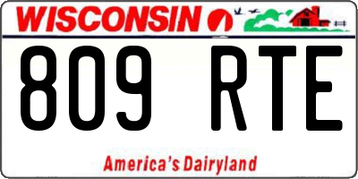 WI license plate 809RTE