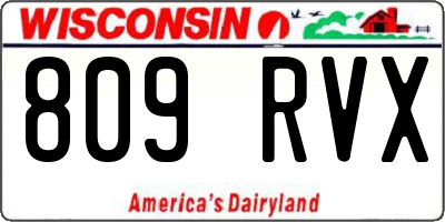 WI license plate 809RVX