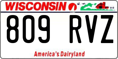 WI license plate 809RVZ