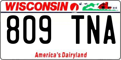 WI license plate 809TNA