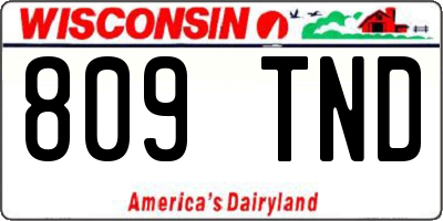 WI license plate 809TND