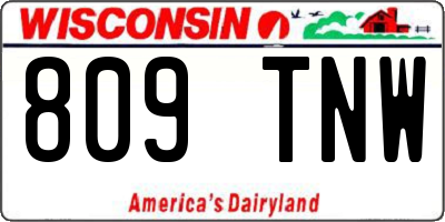WI license plate 809TNW