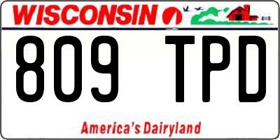 WI license plate 809TPD