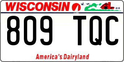 WI license plate 809TQC