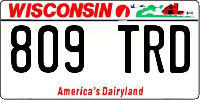 WI license plate 809TRD