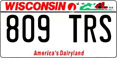 WI license plate 809TRS