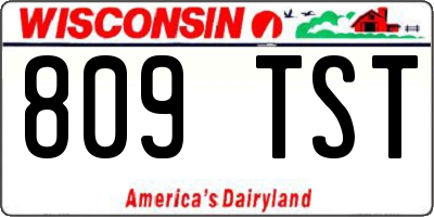 WI license plate 809TST