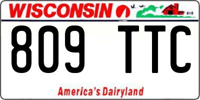 WI license plate 809TTC