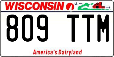 WI license plate 809TTM