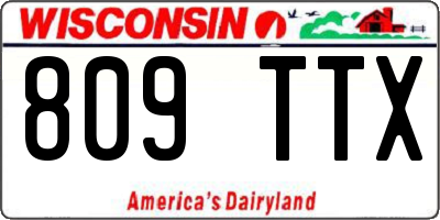 WI license plate 809TTX
